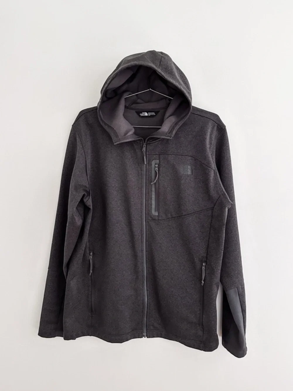 The North Face Canyonlands Full Zip Fleece Hoodie Dark Gray Heather Men's Large